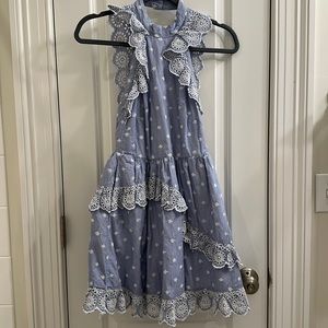 H&M Blue and White Striped Prairie Dress - US 4